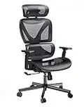 NOBLEWELL Ergonomic Office Chair, High Back Office Chair, Mesh Computer Chair with Lumbar Support, 3D Armrest, Double Backrest and Adjustable Headrest