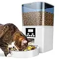 TOMXCUTE Futterautomat Katze 6L, Futterautomat Hund, Automatischer Trockenfutterspender mit Timer und Sprachaufzeichnung, bis zu 20 Portionen und 6 Mahlzeiten pro Tag, 8g pro Portion