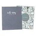 Peachly Minimalist Baby Memory Book | Baby First Year Keepsake for Milestones | Baby Books First Year Memory Book | Simple Baby Scrapbook for Boy or Girl Milestones | 60 Pages Grey Linen Scandi