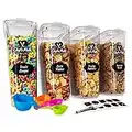 Cereal Containers Storage Set Large (4L,135.2 Oz), Airtight Food Storage Containers for Kitchen & Pantry Organization, Cereal Storage Container Set for Crunchiness, BPA Free Dispenser Keepers (4)