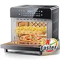 Involly 15L Air Fryer Oven, Countertop Convection Mini Oven, 18 in 1 Digital Table-top Air Fryers Toaster Oven, Compact Electric Pizza Oven, Roast, Bake, Grill and Dehydrate, Stainless Steel, 1600W