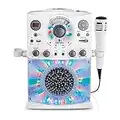 Singing Machine SML385BTW Karaoke System with LED Disco Lights, CD+G, and Microphone, White