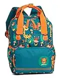 Kinderrucksack für Jungen mit Tiermotiven– Kindergartenrucksack von 3-6 Jahren mit Tigern, Affen, Giraffen und vielen mehr, Kita- und Kindergarten Rucksack – 30cm x 23cm x 12cm - 8L Petrol/Orange