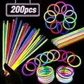 200 Glow Sticks Bulk Party Supplies, 8” Glow in the Dark Sticks Party Favors for Kids Neon Glow Bracelets and Necklaces Glow Party Decorations for Weddings Concerts Gift for Boys Girls Adults