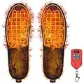 Heated Insoles Rechargeable Electric Insoles: Men Women Foot Warmers with Intelligent Remote Control Breathable, Soft Shell Insoles fit Winter Camping Skiing Hunting Fishing Cycling Climbing (M)