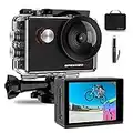 Apexcam 4K Caméra Sport WiFi Ultra HD 20MP Caméra d'action 2'LCD 40M Caméra sous-Marine 170 °Grand-Angle Action Camera avec Selfie Stick 2 * 1200mAh Batteries et Kit d'Accessoires