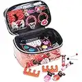 Disney Minnie Mouse - Townley Girl Astuccio cosmetico con cerniera con lucidalabbra, balsamo per le labbra, fermagli per capelli, adesivi per unghie, elastico e altro, Age3+, per feste, rifacimenti