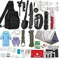 Multifunktional Outdoor Survival Kit 170 in 1, Außen Notfall mit Erste-Hilfe-Kit, Outdoor Ausrüstung für Camping, Wandern im Freien Geschenke für Männer, Kinder（Schwarz）