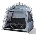 FOFANA Pod All Weather Sports Tent - Largest Sports Pod Pop Up Tent for Up to 4 People - Pop Up Pod for Rain Wind Cold - Bubble Tent Clear and Mesh Windows - Weather Tent Pods for Sports