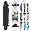 Opurtdor Longboard Skateboard Principiante Complete Cruiser Dancing Longboard Legno Acero Outdoor Freeride per Giovani Adulti Ragazzi Ragazze Danza (Pittura a Inchiostro)