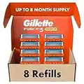 Gillette Fusion5 Power Mens Razor Blade Refills, 8 Count, Lubrastrip for a More Comfortable Shave,Gillette Fusion 5 Blades Refills, Gillette Razors for Men, Gillette Fusion 5, Razor Blades for Men