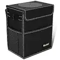 K KNODEL Car Trash Can, Waterproof Garbage Can/Bag with Lid, 600D Leak-Proof Trash Bin, Car Trash Hanging (Medium, Black)