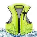 Faxpot Inflatable Snorkel Vest Adult, Snorkeling Vest for Men & Women, Portable Inflatable Swim Vest Jacket, Buoyancy Vest for Snorkeling/Kayaking/Swimming/Boating, Buoyancy 220 lbs …