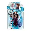 Disney Reine des Neiges Frozen Familly - Parure de Lit - Housse de Couette Coton