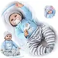 ZIYIUI 22 Zoll Reborn Baby 55 cm Realistisch Silicone Doll Weichkörper Lebensechtes Reborn Puppe öffnen Augen Reborn Baby Junge Kinder Mädchen Spielzeug Geschenke