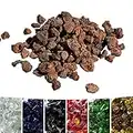 Teamson Home 3Kg Rocas de Lava para Braseros de Gas Propano, Piedras de Fuego Naturales, Seguras para Estufas de Gas de Jardín Exterior, Marrón