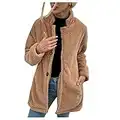 Fleecejacke Damen,Ledermantel Jacken Frauen Hosenanzug StaubmäNtel Regenanzug Wasserdicht Leoparden Mantel Biker Westen Cla Strickjacken Regenbekleidung Jagd(Hell Braun-3, S)