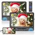 12" Portable DVD Player for Car with 1080P HDMI Input, FELEMAN Rechargable Car DVD Player Dual Screen with Full HD Digital Signal Transmission, Support USB, Last Memory(1 Player+1 Monitor)