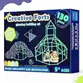 Kit di costruzione del forte per bambini - si illuminano al buio, 130 pezzi Giocattolo creativo del forte per ragazzi e ragazze di 5+ anni - STEM Giocattolo da costruzione DIY Castelli Tunnel Tenda