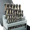 GMTOOLS 29Pcs Drill Bit Set, 135 Degree Tip High Speed Steel with Black and Gold Finish, Twist Jobber Length Drill Bit Kit for Hardened Metal, Cast Iron, Stainless Steel, Plastic and Wood with Metal Indexed Storage Case 1/16"-1/2"