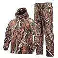 YEVHEV Hunting Gear Suit for Men Camouflage Hunting Hoodie Jacket and Pants Camo Coat Windproof