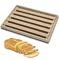 Tabla para Cortar Pan de Madera con Recogemigas, Cortar Pan con Rejilla Extraíble para Migas, Cortar Pan de Madera Natural, Idea para Cualquier Cocina 35 x 25 x 2,5 cm