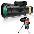 Télescope monoculaire HD monoculaire, télescope pour téléphone portable, jumelles pour escalade, observation des oiseaux, chasse, concert, football, voyage