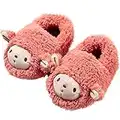 ASOCO DREAM Baby Boys Girls Slipper Shoes Anti-Slip Soft Sole Baby Toddler Cartoon Moccasins Mushroom Little Kid Warm Slippers Indoor/Outdoor,Red 01,6-6.5 Toddler