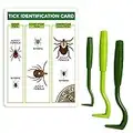 TickCheck Tick Remover Value 3 Pack - Tick Remover Tools + Tick Identification Card - for Humans, Dogs & Cats (1 Set)