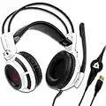 KLIM Puma - Micro Casque Gamer - Son 7.1 - Audio Très Haute Qualité - Confortable - Parfait pour Gaming PC - Nouvelle Version 2022 - Blanc