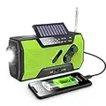 Wind Up Solar Radio,Solar Powered Radio Emergency Hand Crank Radio with Reading Lamp,LED Flashlight,2000mAh Power Bank and SOS Alarm by RunningSnail|Emergency Use for Camping,Hiking (MD-090)