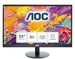 AOC E2270SWHN - 22 Inch FHD Monitor, 60Hz, TN, 5ms, Vesa 100 x 100, Tilt, Multimedia monitor (1920 x 1080 @ 60Hz, TN, 5ms, HDMI/VGA)