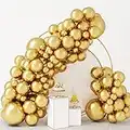 RUBFAC Metallic Gold Balloons Chrome Gold Balloon Different Sizes 18 12 10 5 Inches Gold Latex Balloons for Birthday Party Graduation Baby Shower