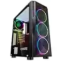 EMPIRE GAMING – Diamond - PC-Gehäuse Gamer- ARGB Mittelgroßer Gehäuseturm ATX – Fassade aus Diamant Plexiglas und Seitentür aus Sicherheitsglas – 4 Ventilatoren 5 Volts LED RGB Adressierbar 120 mm