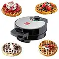 GLOBAL GOURMET - American Waffle Maker Iron Machine 700W I Electric I Stainless Steel Mould I Non-Stick Coating I Recipes I Deep Cooking Plates I Adjustable Temperature Control - Black