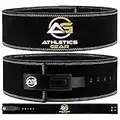 Weight Lifting Belt by AG - 4-inch Wide & 8mm Thick Leather Weightlifting Belt with LEVER Buckle – Gym Lifting, Powerlifting, Workout, Weight Belt for Men & Women (Black, Small)