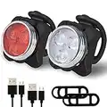 Balhvit Bike Light Set, Super Bright USB Rechargeable Bicycle Lights, Waterproof Mountain Road Bike Lights Rechargeable, Safety & Easy Mount LED Cycle Lights, USB Cycling Front Light & Rear Light