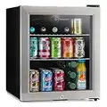 Subcold Super50 LED – Mini Fridge | 50L Beer, Wine & Drinks Fridge | LED Light + Lock and Key | Energy Efficient (Stainless Steel)