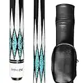 Pathline Pool Cue Kit - 58 inch Canadian Maple Billiard Pool Stick and Hard Black Case (Blue 21oz)