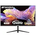 SANSUI 240HZ Gaming Monitor 27inch 1080P USB Type-C MPRT 1ms Adaptive Sync Ultra Slim LED Computer Monitor Build-in Speakers DP HDMI USB Eye Care VESA Compatible (Type-C and DP Cable Included)