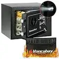 Voncabay Money Safe Box for Home with Sensor Light & Fireproof Money Bag for Cash Safe, Security Safe Box for Money Safe with Keys & Pass Code, Lock Box Fireproof Safe with Digital Keypad