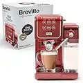 Máquina de café Prima Latte III de Breville | Cafetera expreso, capuchino y café con leche | Bomba italiana 19 bares | Espumador de leche automático | Compatible con monodosis ESE pod | Roja [VCF147X]