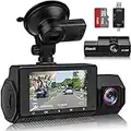 Abask Dash Cam 4K GPS, Telecamera per Auto con Visione Notturna a Infrarossi, Sensore Movimento, Vista 310°, G-Sensor, Registrazione in Loop, WDR, Dashcam Auto con Monitor di Parcheggio, Max 256GB