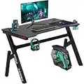 Computer Desk,Gaming Desk 47.2" Student PC Desk Writing Desk Office Desk Extra Large Modern Ergonomic Racing Style Table Workstation Carbon Fiber Cup Holder Headphone Hook