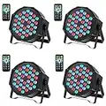 4er Pack LED Par Strahler 36 LED Bühnenlicht Partylicht RGB DMX512 mit Fernbedienung,Discolicht Scheinwerfer Beleuchtung Moving Head für Stage DJ Party Show Bar Halloween Weihnachten