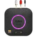 1Mii B06S+ LDAC Receptor Bluetooth 5.2 HiFi, Adaptador Audio Bluetooth con Aptx Baja Latencia & HD, Salida RCA/AUX 3,5 mm Jack, Control Volumen, 100ft Receptor de Largo Alcance para Estéreo Doméstico