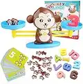 BBLIKE Juguete de Matemáticas, 65 PCS Monkey Balance Tarjetas de Matemáticas Bloque Digital Juego Educativo Juegos de Matemáticas Regalo para Niños y Niñas