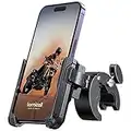 Lamicall Motorcycle Phone Mount Holder - [Camera Friendly] [1s Lock] 2023 Bike Phone Holder Handlebar Clamp, Bicycle Scooter Phone Clip, for iPhone 14 Pro Max, 13 12 Mini, 2.4~3.54" Wide Phones, Black