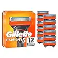 Gillette Fusion 5 Rasierklingen, 12 Ersatzklingen für Nassrasierer Herren mit 5-fach Klinge