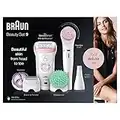 Braun Beauty Set, Epilator for Hair Removal, 7 In 1, Includes Lady Shaver, Face Epilator and Exfoliator, Gifts for Women, UK 2 Pin Plug, 9-985, White/Pink